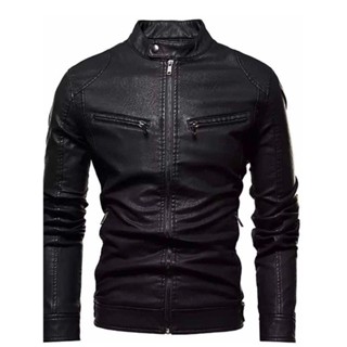 Jaqueta Masculina De Couro Motoqueiro