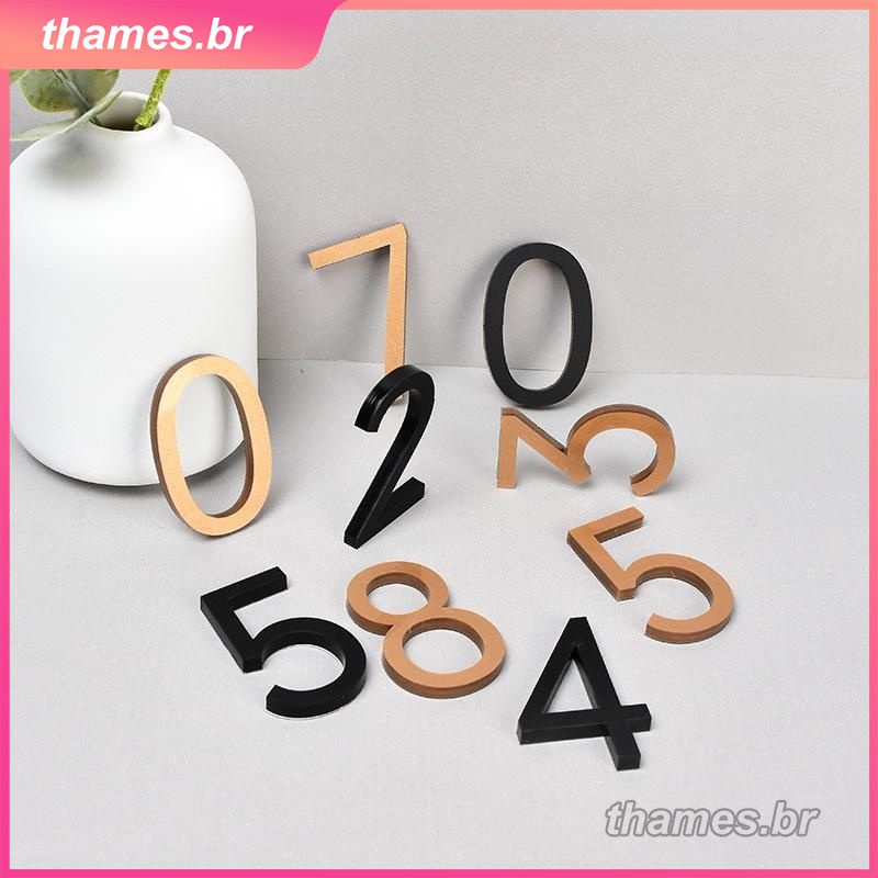 Adesivo autoadesivo 3d para porta de casa, placa de número de casa, apartamento, escritório, placa de porta, endereço, caixa de correio, à prova de arranhões, etiqueta de número tamisa