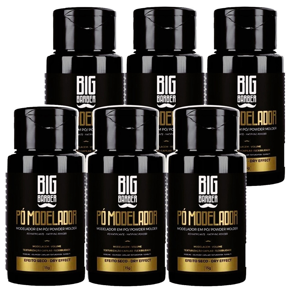 Pó Modelador Pomada Em Pó Big Barber 15g Caixa Com 6 Unidades