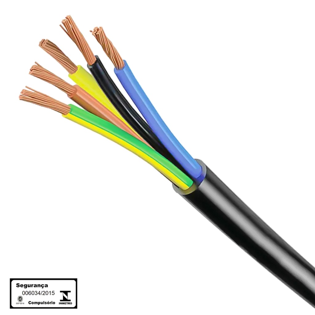 CABO COMANDO FLEXIVEL PP 5X2,5 PRETO 10 METROS