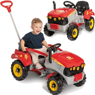 Tratorzinho de Passeio e Pedal Bebe Calesita Tracamp Vermelho em Oferta na Shopee