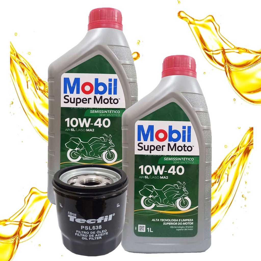 Troca de Óleo para Kawasaki Er6-n / Versys 650 Mobil 10w40 + Filtro