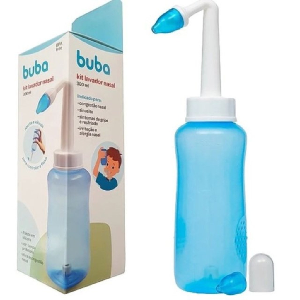 Kit Lavador nasal 300ml Infantil e Adulto 15657 - Buba em Oferta na Shopee