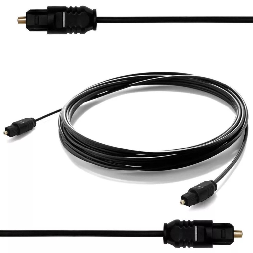 Cabo Óptico Áudio Digital Dvd Vídeo Game Tv Home Preto 3 M