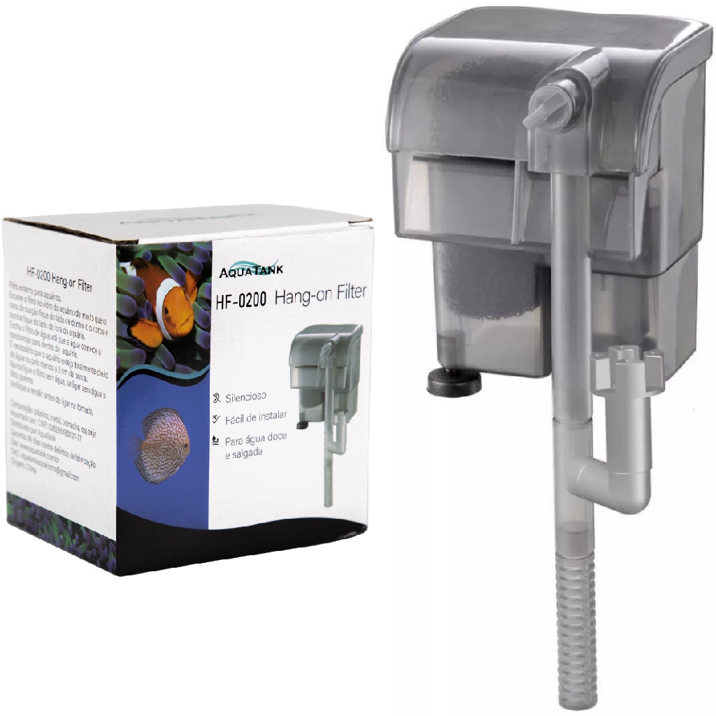 FILTRO EXTERNO HF-200 XP-06 AQUATANK HANG-ON 110V PARA AQUARIOS ATÉ 40 LITROS PEQUENO CASCATA