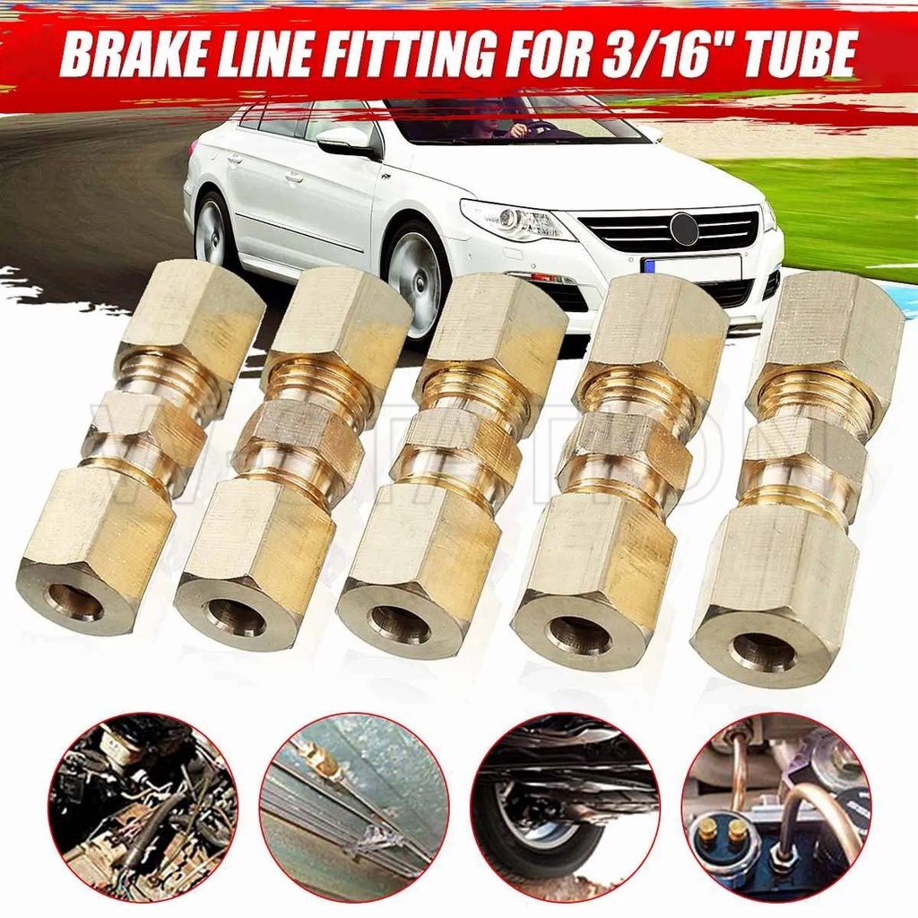 Conectores De Linhas De Freio Hidráulico De Cobre/Tubo De 3/16 " OD Conexões Para Tubos De Óleo/Juntas De Compressão De Latão/Acessórios De Reparo De Veículos Automotores