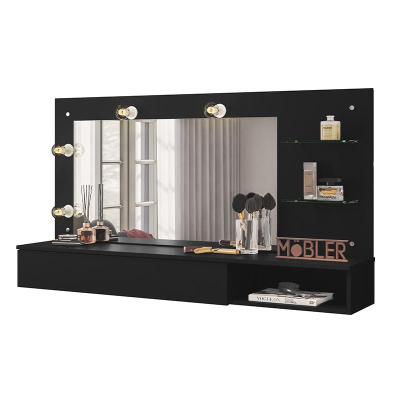 Penteadeira Camarim Suspensa Lumiere com Espelho e 1 Gaveta - Home & Living