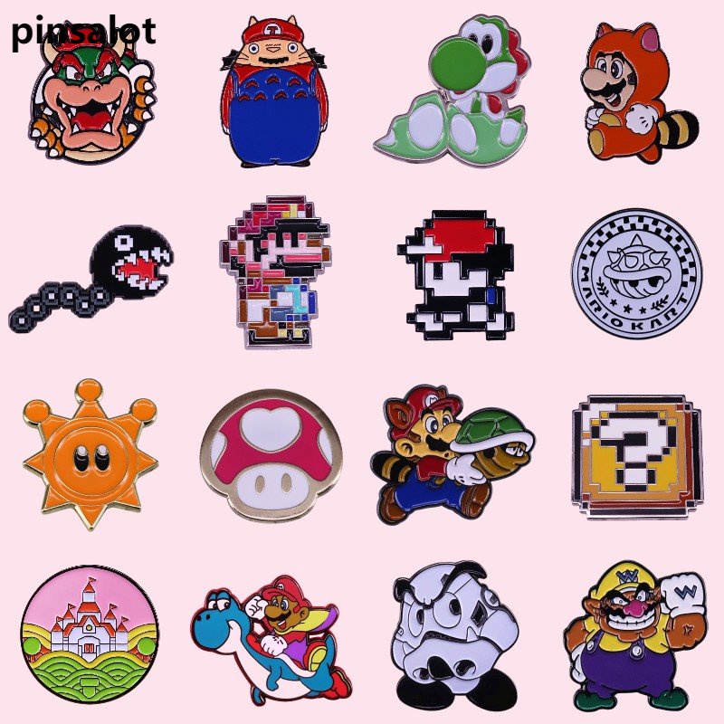 Melhor Qualidade Mario Funny Pins Cute Anime Movies Jogo De Filmes Engraçados Cogumelos Moedas De Ouro Alfinetes De Lapela Mochila Jeans Broches De Esmalte Jóias Presentes Atacado em Oferta na Shopee