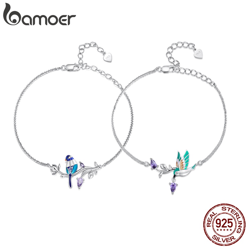 Bamoer 925 Sterling Silver Simple Hot Selling Bird Bracelet Modelo Básico De Pulseira Para Pássaros Presente Adequado Mulheres em Oferta na Shopee