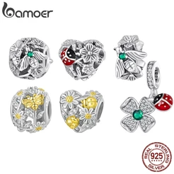 Bamoer 925 Sterling Silver Lucky Clover Quatro Folhas Pingente De Moda Para Mulheres