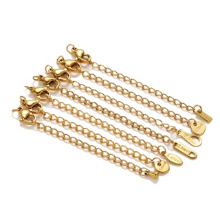 10 Conjuntos/Pacote De Aço Inoxidável 5cm Corrente De Cauda Conjunto De Fechos Colar De Lagosta Pulseira Acessórios De Jóias em Oferta na Shopee