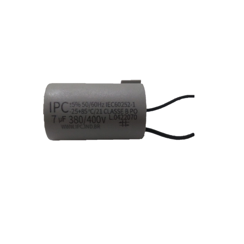 Capacitor Para Ventilador 2 Fios 7uf 380/400vac 50/60hz Ipc