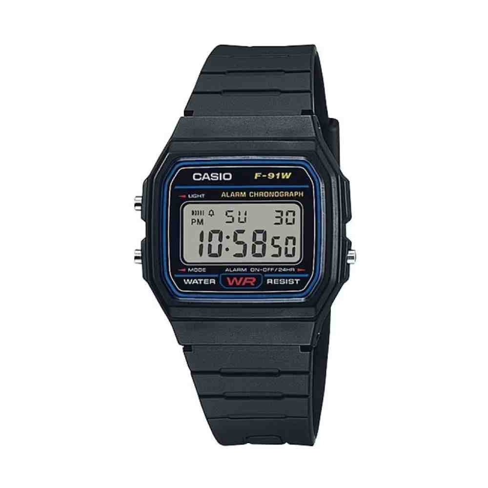 Relógio Preto Casio Digital F-91W-1DG
