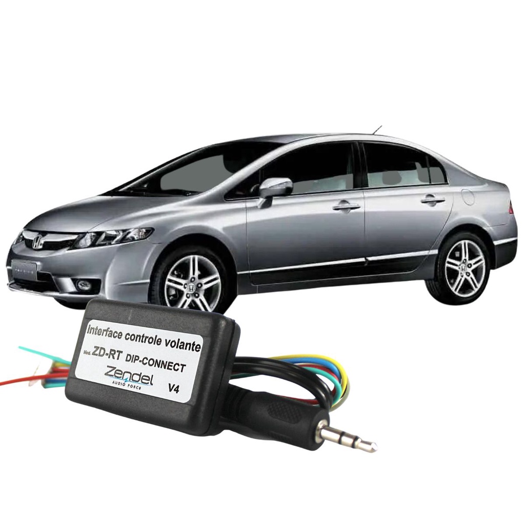 Interface Volante Honda Civic 2006 2007 2008 2009 2010 2011 Central Controle de Som no Volante do Veículo