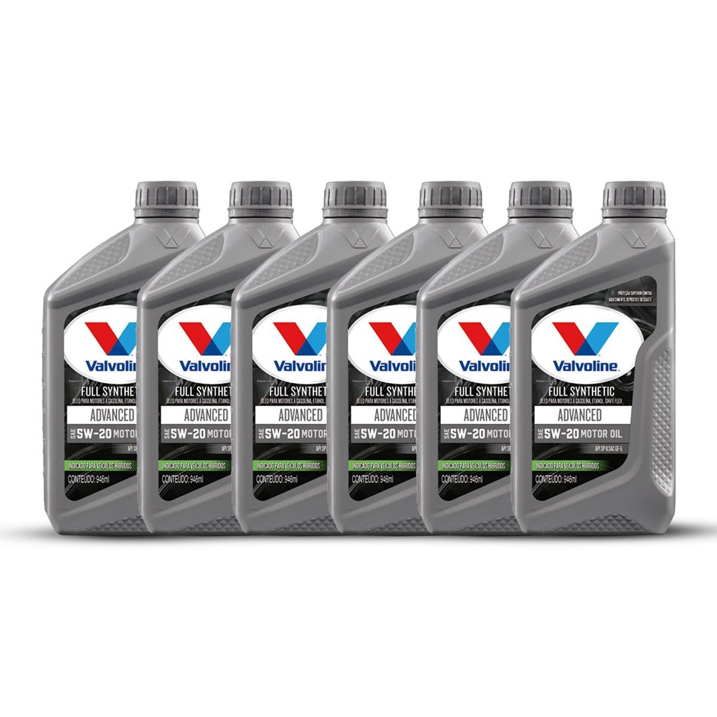 Kit Óleo Motor Sintético SP 5W20 Advanced Valvoline - 6 Unid
