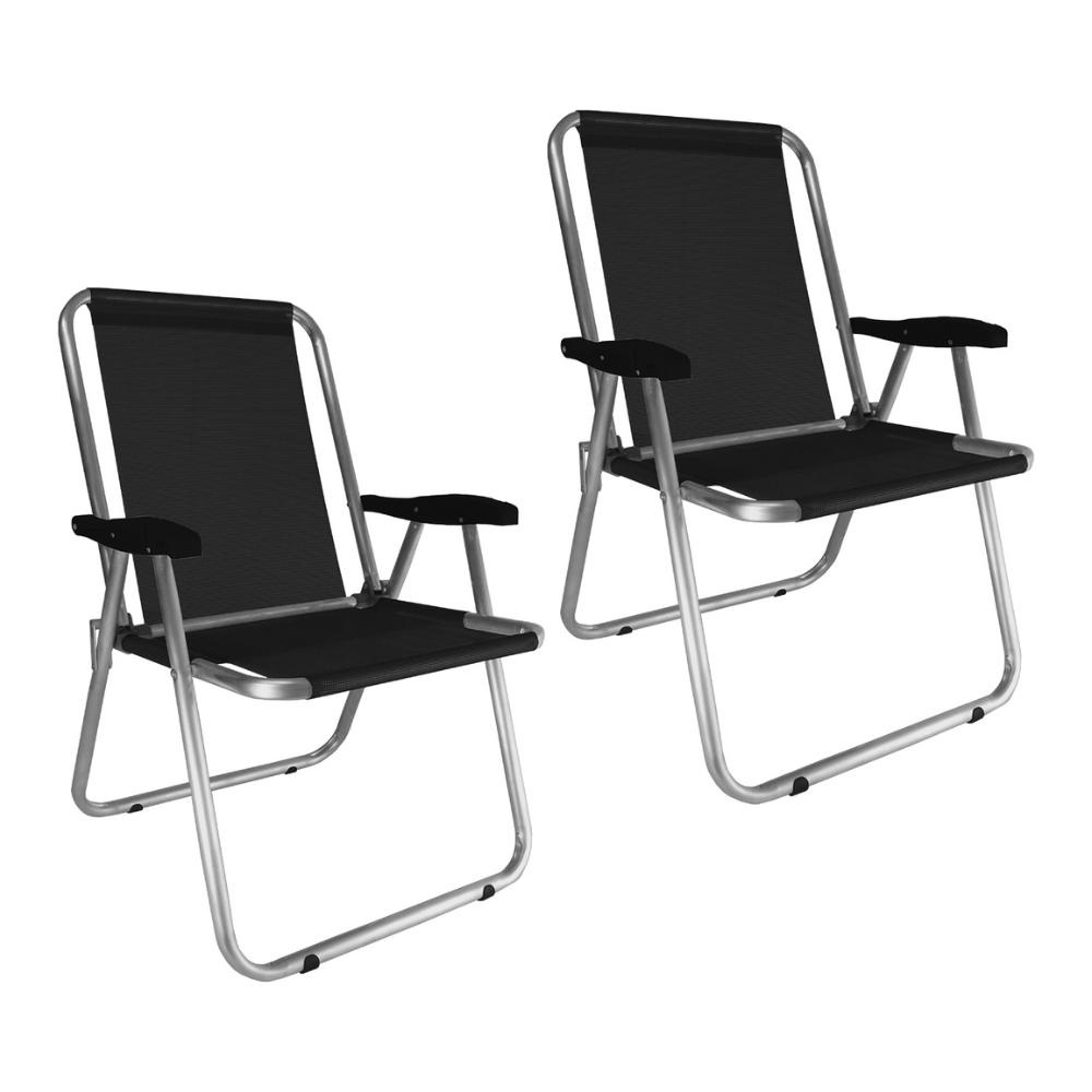 Kit 2 Cadeira Praia Max Alumínio Oversize Reforçada Até 140kg Zaka em Oferta na Shopee