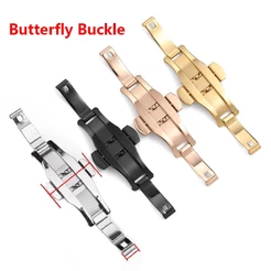 Acessórios Para Relógios Fivela De Relógio 304 Em Aço Inoxidável Butterfly Buckle Clasp 15 17 19 21 23 25mm Metal Dobrável