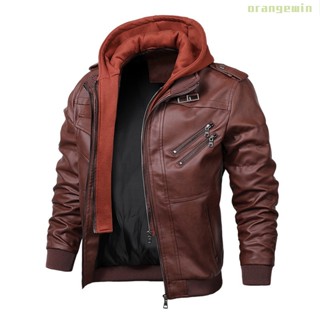 Jaqueta Masculina Com Capuz De Couro ZCOA