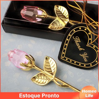 Flor De Rosa De Vidro Cristal Com Caixa Artificial Mini Forever Ouro Vermelho Para Namorada Presente De Casamento O Dia Das Mães Convidadas
