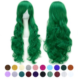 RXKZ Soowee 30 Cores 80cm Longo Cabelo Encaracolado Peruca Sintética Resistente ao calor Cabelo Rosa Verde Hairpiece Partido Cosplay Perucas para As Mulheres