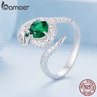 Bamoer 925 Silver Spirit Snake Anel De Abertura Para Joalheria De Moda Feminina BSR441