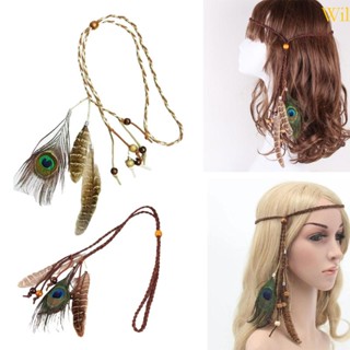 Wil Boho Feathers Headbands Hippie Headpiece Cabeleireiro Índio Americano