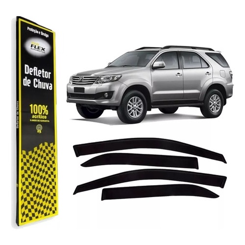 Calha de Chuva Defletor Toyota Hilux Sw4 2005 a 2015 4 Portas Ecoflex
