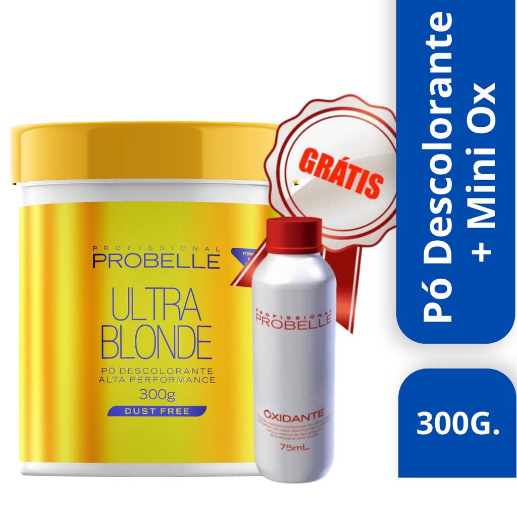 Pó Descolorante Ultra Blond 300g Probelle + Mini OX probelle
