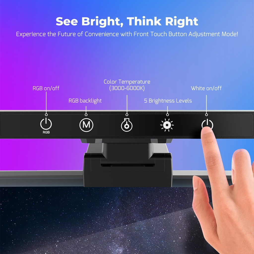Detalhes do Barra De Luz Do Monitor De Tela , Lâmpada LED Para Computador Controle De Toque De Escurecimento Sem Da Memória
