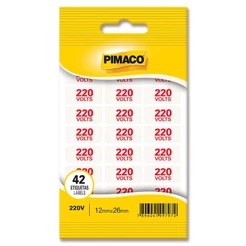 Etiqueta sinalização 220V com 2 folhas Pimaco