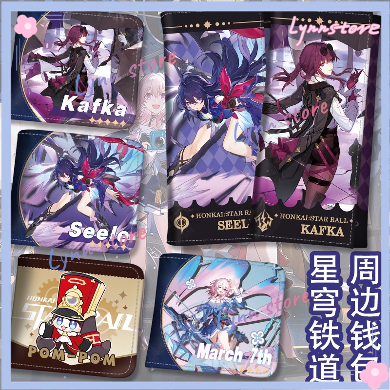 Novo Jogo PU Dobrável Carteira Titular De Cartão Billfold Honkai : Star Rail Bronya Pom-Seele 7 De Março Himeko Cosplay