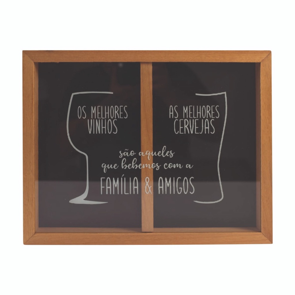 Quadro Porta Rolhas de Vinho e Tampinhas de Cerveja Grande