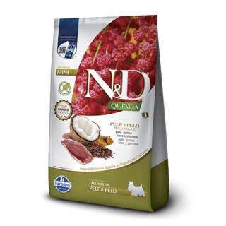 Ração N&D Quinoa Cães Adultos Mini Pele & Pelo Sabor Pato 2,5kg em Oferta na Shopee