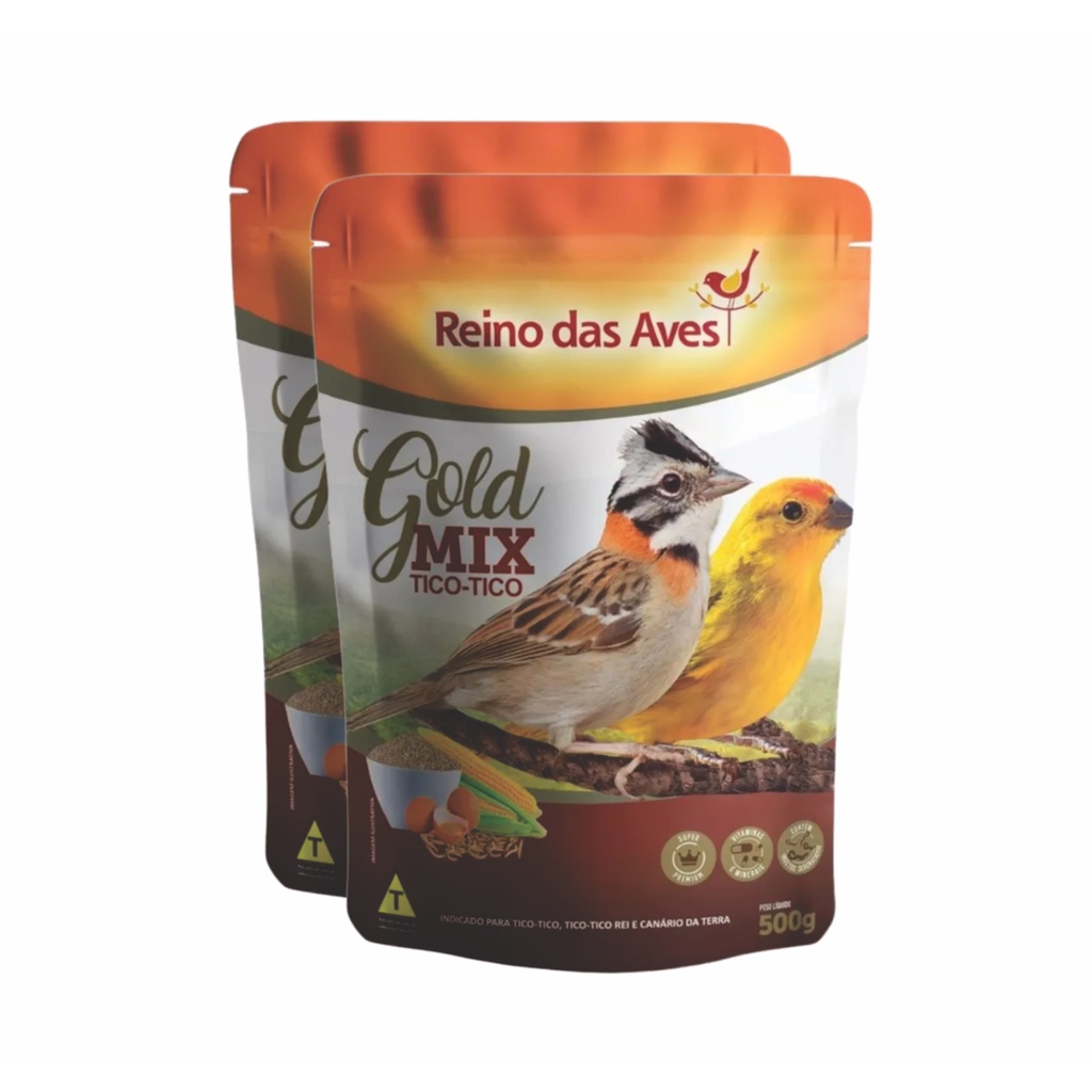 Kit 2un Tico-Tico Gold Mix 500g - Reino Das Aves em Oferta na Shopee