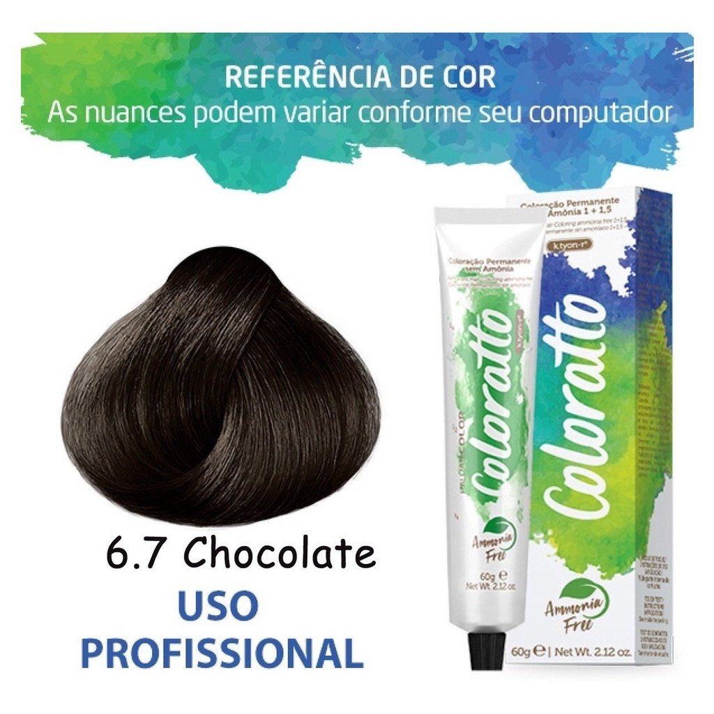 Coloração Permanente Sem Amônia Nº 6.7 Nova Coloratto 60g - Beauty