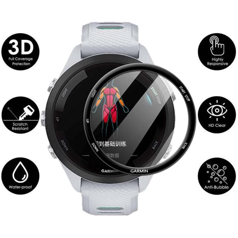 Protetor De Tela Curvado 3D Para Garmin Forerunner 265 265S SmartWatch Película Protetora Antiarranhões (1 Unidade)