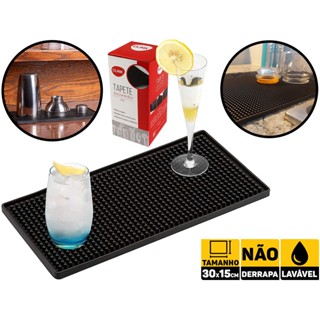Tapete Barmat 30x15cm Bar Mat Porta Copos Escorredor Drinks Clink CK4880