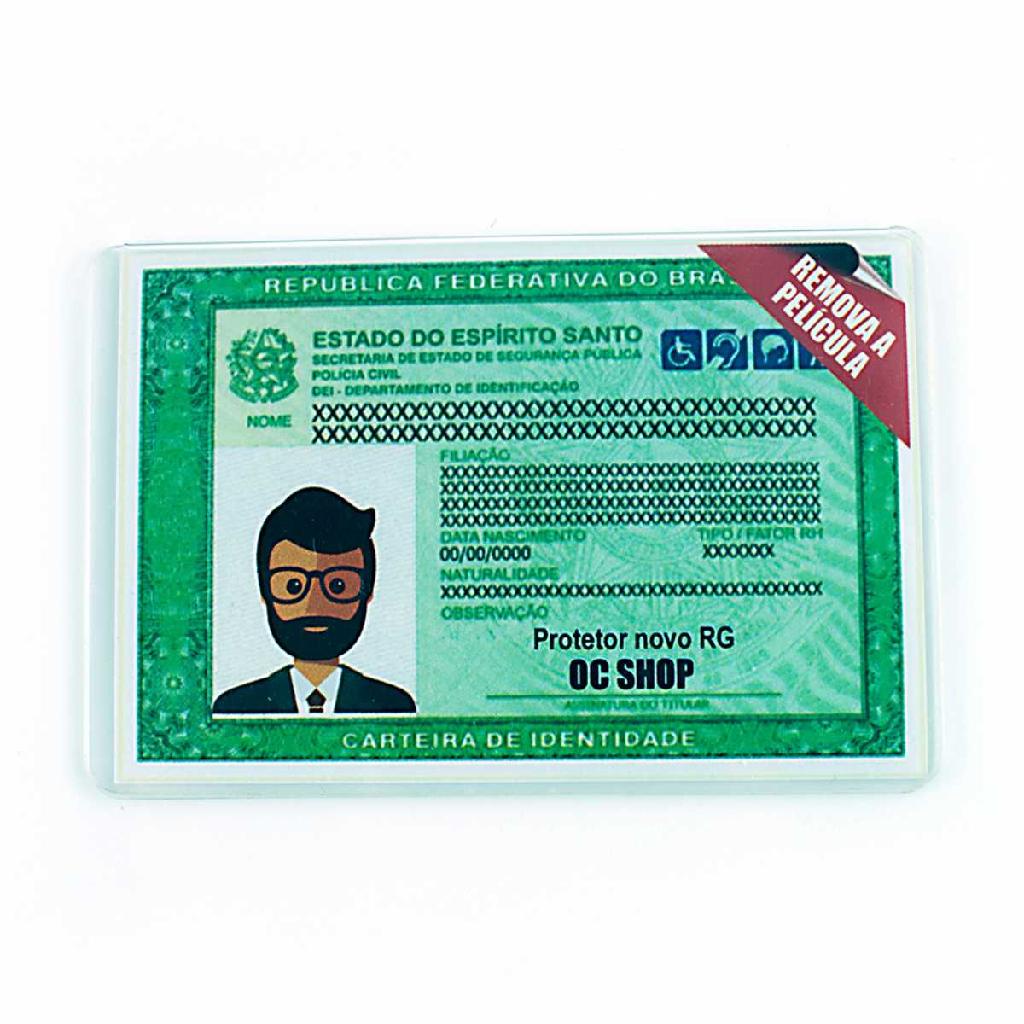 Kit 50 Und - Protetor Documento  Novo Rg Identidade - Acrilico Transparente Tamanho Exato Documento