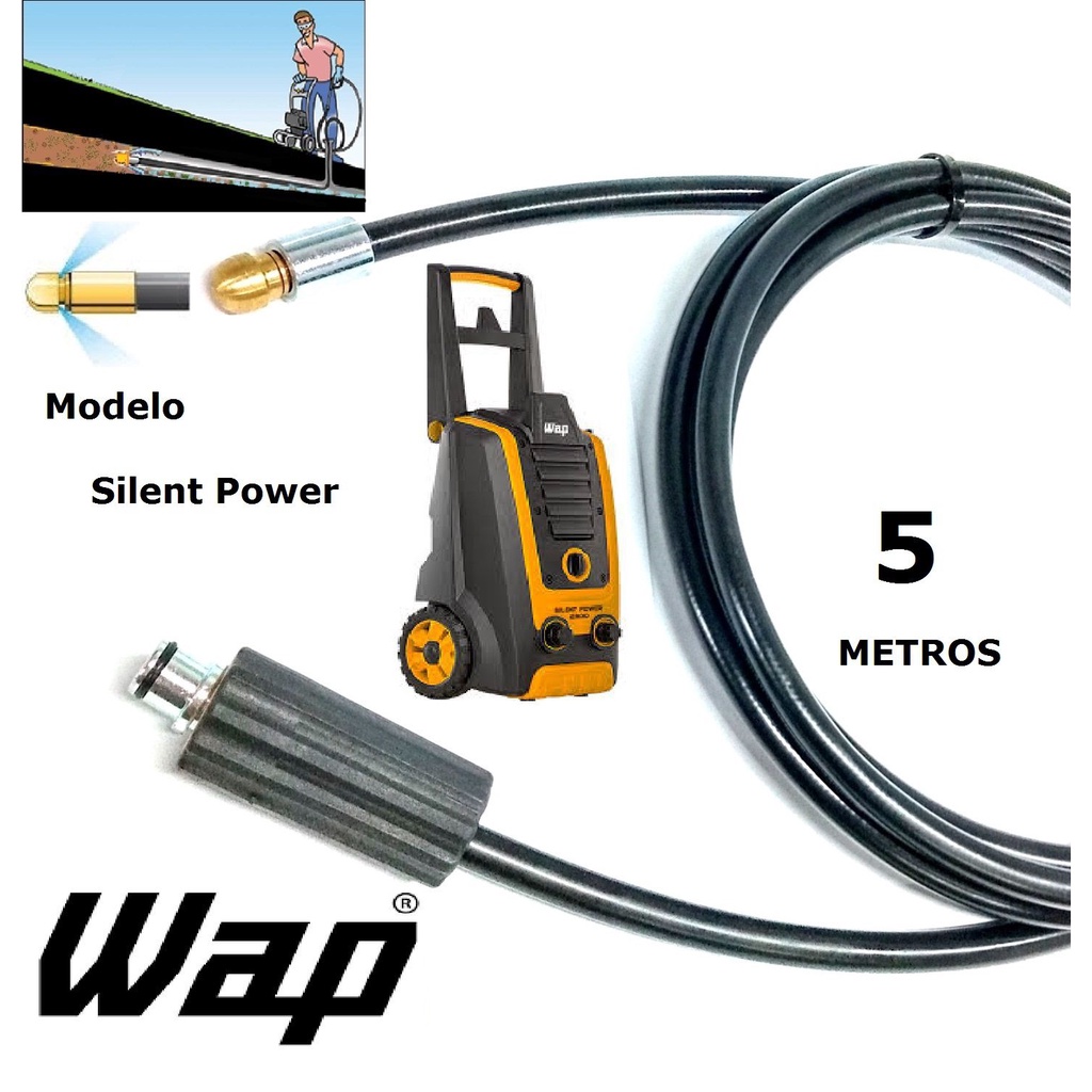 Mangueira desentupidora de tubulação WAP - 5 Metros - Wap SILENT POWER