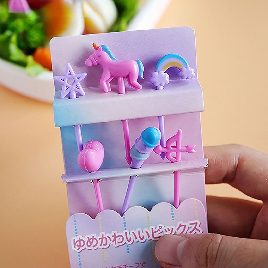 6 Pcs Mini Conjunto De Garfos De Frutas Para Decoração De Festas Infantis De Sobremesa em Oferta na Shopee