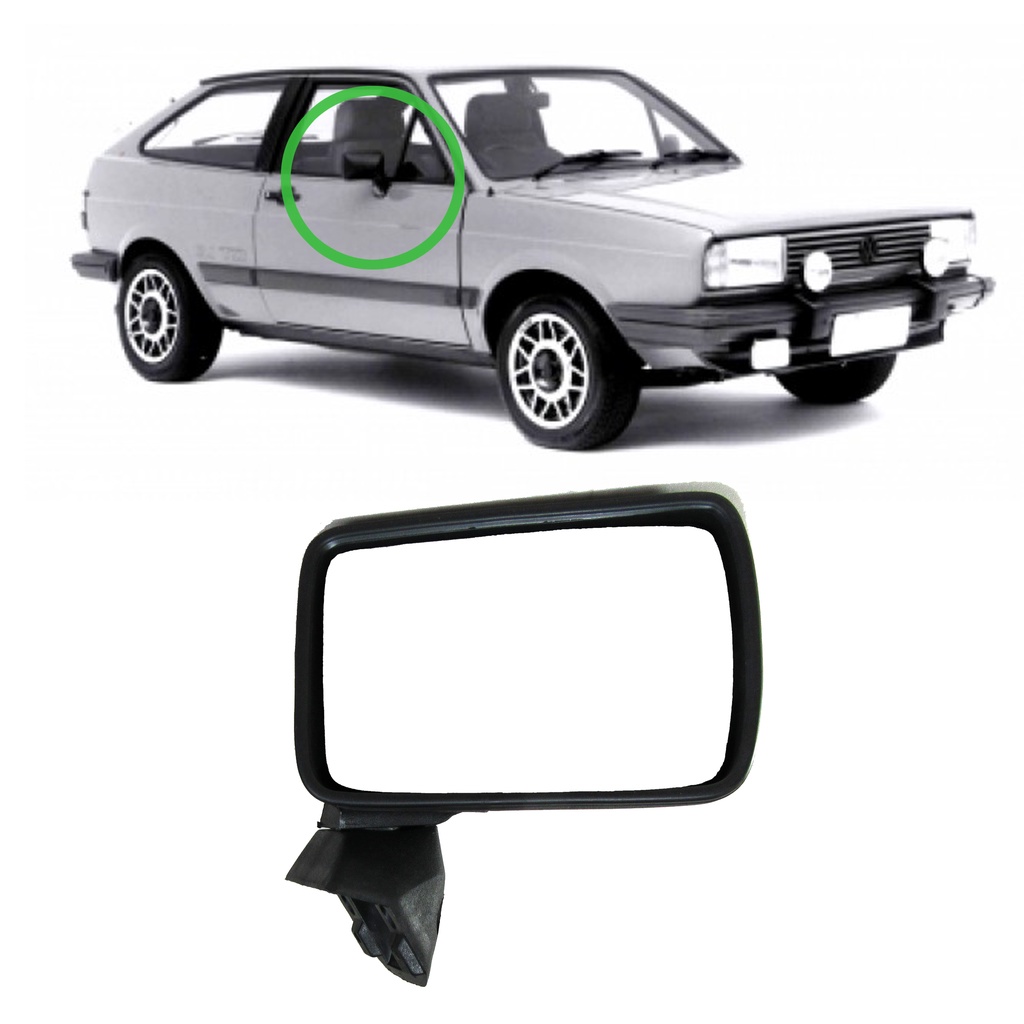 Retrovisor Volkswagen Gol Parati Saveiro Voyage 1983 1984 1985 1986 1987 Sem Controle Manual