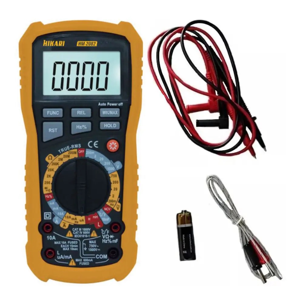 Multímetro Digital 1000V Hikari HM-2082 Capacitância, Indutância, Frequência