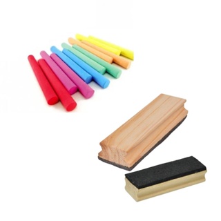 Giz Lousa Cilíndrico Plastificado Colorido 50 Unidades c/ Apagador em Oferta na Shopee