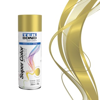 Tinta spray metálico dourado 350ml 250g - tekbond
