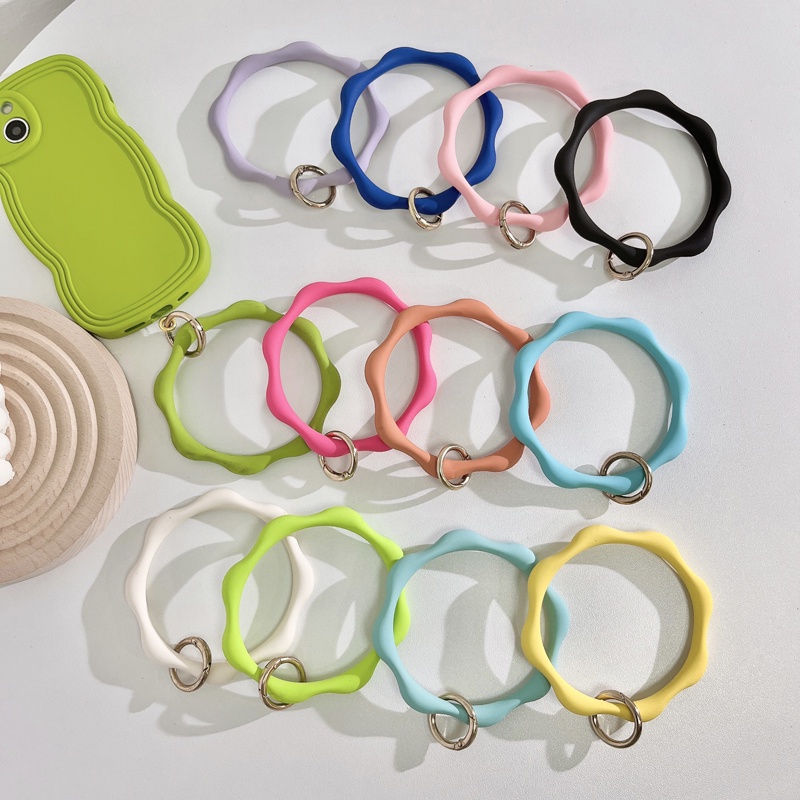 Candy Color Phone Case Hanging Strap Soft Silicone Lanyard Universal Wrist Keychains  Anti-Lost Bracelet Accessories