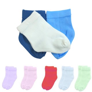 Kit 12 Pares Meia Calcanhar Bebê Menino Menina 0-10 Meses Infantil Lisa Maternidade Enxoval