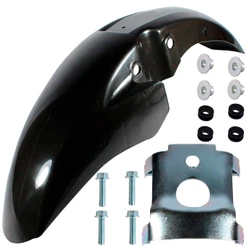 Paralama dianteiro CG150 Fan Titan Mix 2009 a 2013 preto com parafusos e suporte