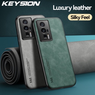 KEYSION Capa De Couro De Luxo Para Xiaomi POCO F5 F5 Pro Silicone Macio + PC Traseira De Telefone À Prova De Choque em Oferta na Shopee
