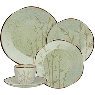Aparelho de Jantar e Chá 30 Peças Ryo Bambu Porcelana Oxford Jogo de Pratos e Xícaras em Oferta na Shopee