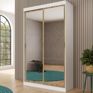 Guarda Roupa Solteiro 2 Portas 2 Gav Espelho Branco Carraro em Oferta na Shopee